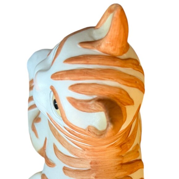 Vtg SILVESTRI Pottery Cat Artist Mary Lake-Thompson Taiwan 9" long - Picture 6 of 13